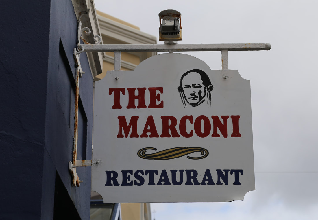 Attached sign from the marconi restaurant, NJ